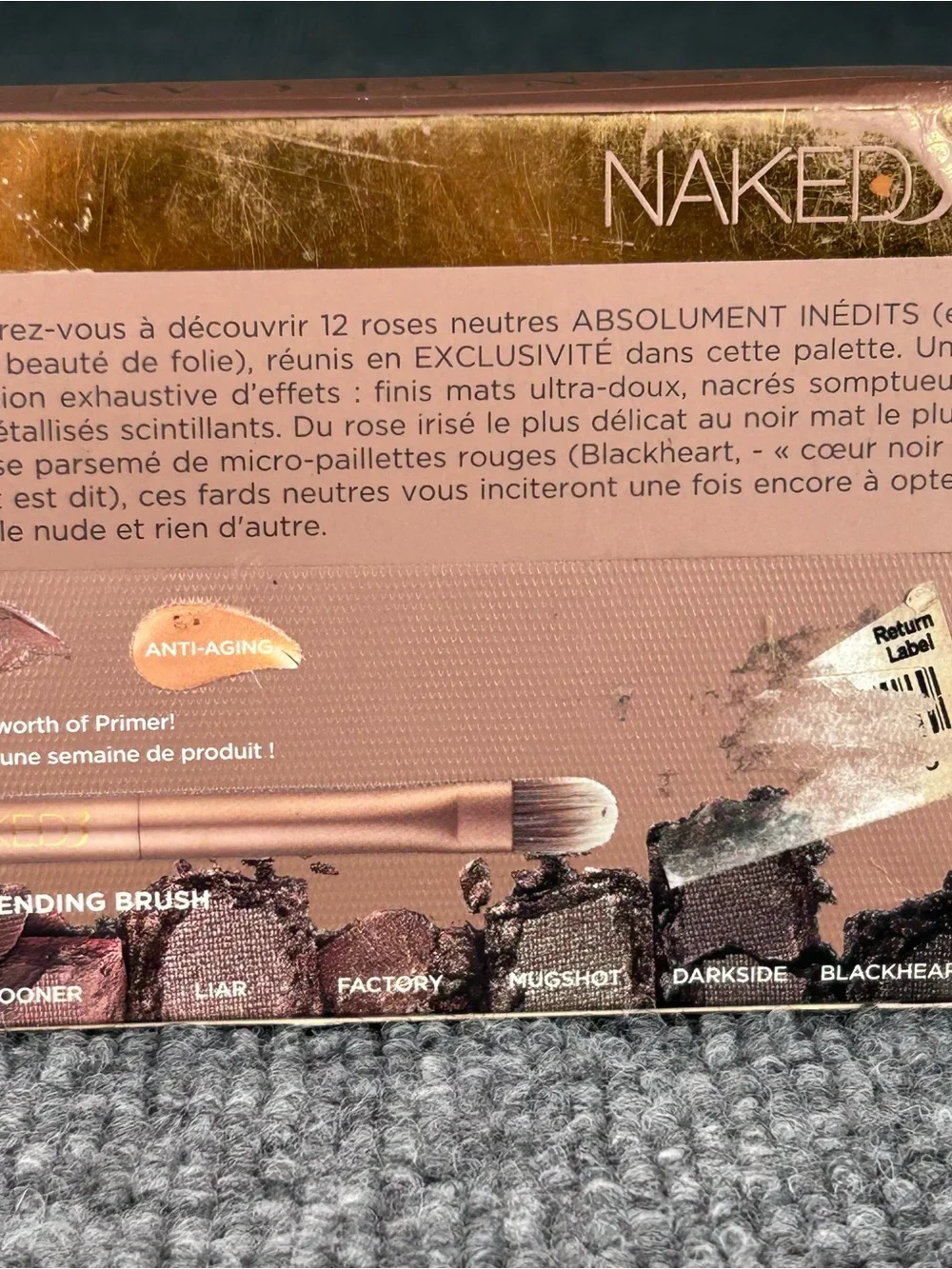 Urban Decay Naked 3 Eyeshadow Palette 12 Rose Neutral Shades ~New in Damaged Box